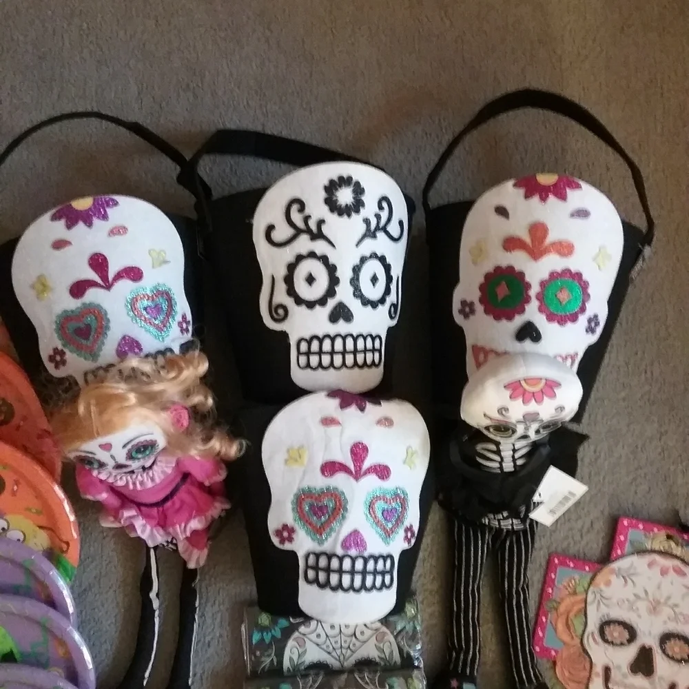 Brand new Halloween 19 piece Day of the Dead and Monster decor